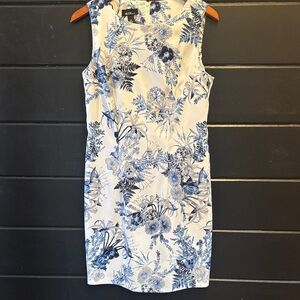 Alyx Blue and White Floral Midi Dress